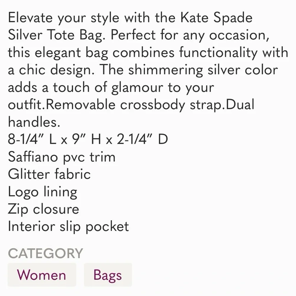 NWT- Kenzie Tote glitter mixed in top handle or crossbody options - Picture 10 of 10